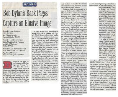 Dylan, Bob / Bob Dylan&#39;s Back Pages Capture an Elusive Image (1991)