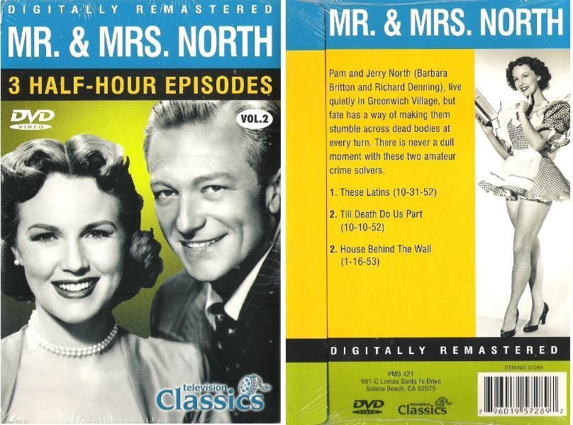 Mr. + Mrs. North / 3 Half-Hour Episodes - Vol. 2 / Television Classics (DVD)