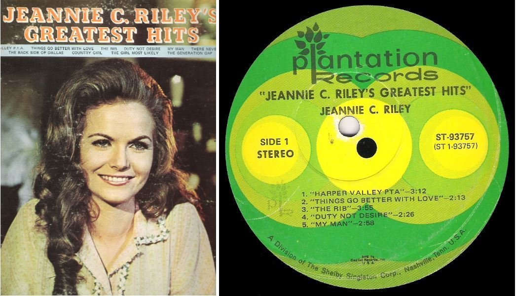 Riley, Jeannie C. / Greatest Hits (1971) / Plantation ST-93757 (Album, 12" Vinyl)