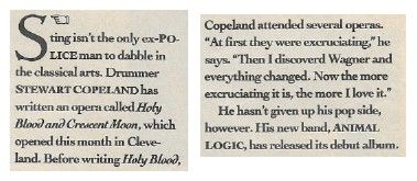 Copeland, Stewart / Has Written an Opera (1989)