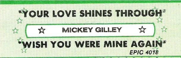 Gilley, Mickey / Your Love Shines Through (1983) / Epic 4018 (Jukebox Title Strip)