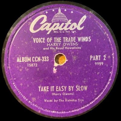 Owens, Harry / Take It Easy By Slow (1953)