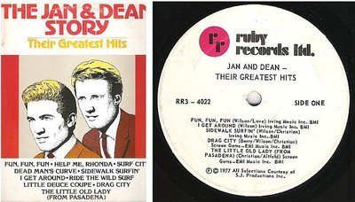 Jan + Dean / The Jan + Dean Story - Their Greatest Hits (1977) / Ruby RR3-4022 / Canada