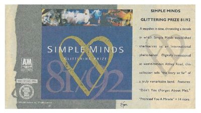 Simple Minds / Glittering Prize (1992) - Tower Records