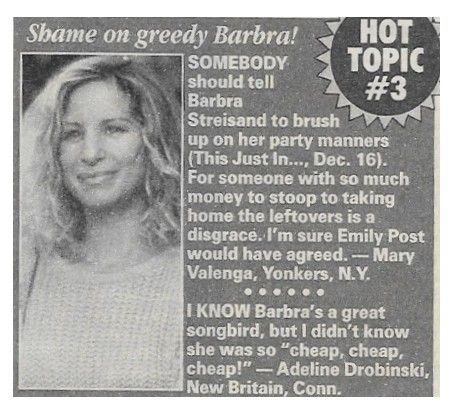 Streisand, Barbra / Shame On Greedy Barbra! (1998)