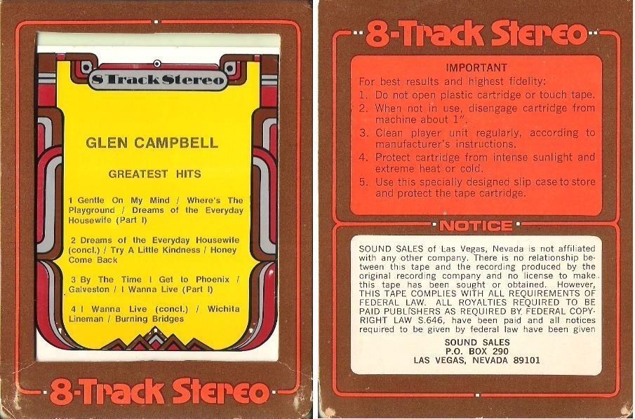 Campbell, Glen / Greatest Hits (1971) / Sound Sales 442 (8-Track Tape)
