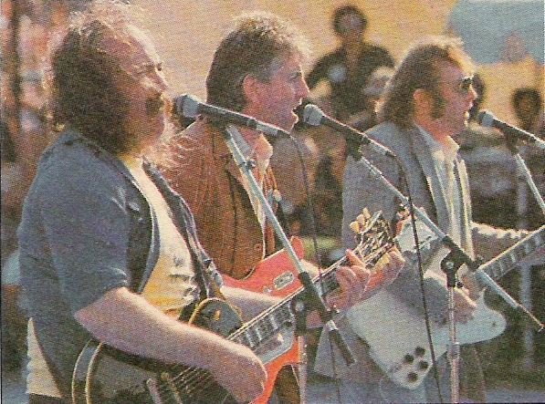 Crosby, Stills + Nash / On Stage, David on Left (1982) / Magazine Photo