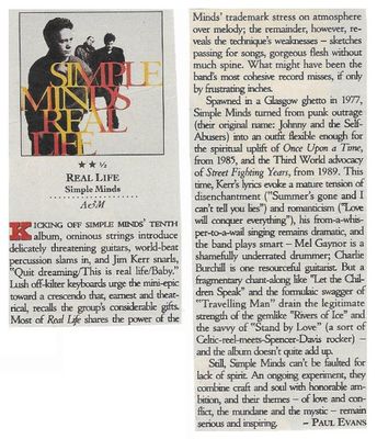 Simple Minds / Real Life (1991) - by Paul Evans