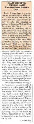 Crosby, David (+ Graham Nash) / Whistling Down the Wire (1976) / Album Review (Clipping)