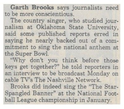 Brooks, Garth / Journalists Erred (1993)