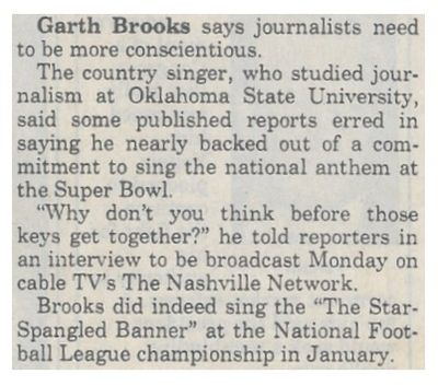 Brooks, Garth / Journalists Erred (1993)