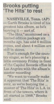Brooks, Garth / Brooks Putting &#39;The Hits&#39; to Rest (1995)
