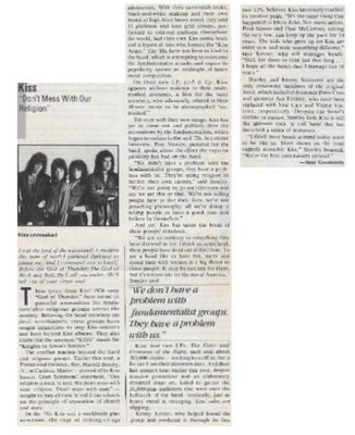 Kiss / Don't Mess with Our Religion (1983)