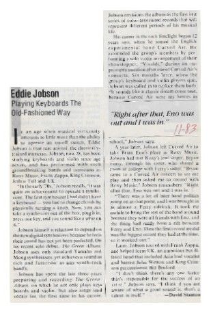 Jobson, Eddie / Playing Keyboards the Old-Fashioned Way (1983)