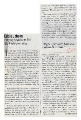 Jobson, Eddie / Playing Keyboards the Old-Fashioned Way (1983)