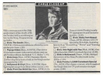 Presley, Elvis / Elvis Week (1997) - Cable Close-Up