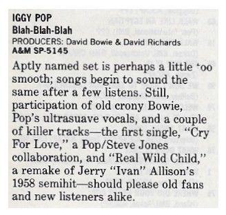 Pop, Iggy / Blah-Blah-Blah (1986) - A&amp;M