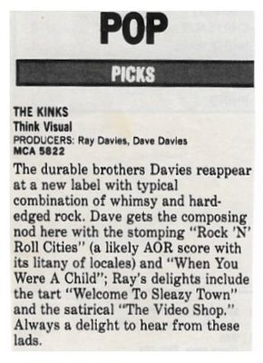 Kinks, The / Think Visual (1986) - MCA