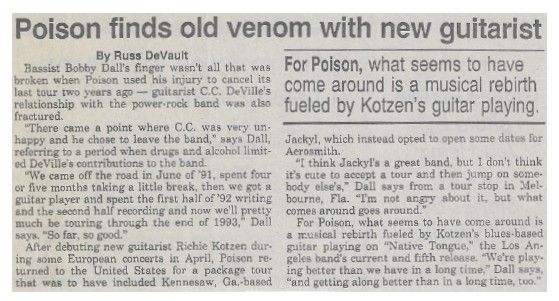 Poison / Poison Finds Old Venom with New Guitarist (1993)