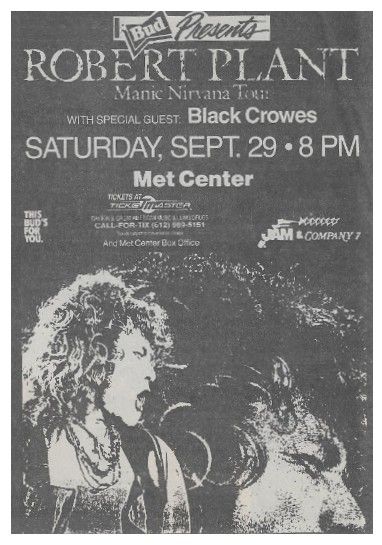 Plant, Robert / Manic Nirvana Tour (1990) - Met Center