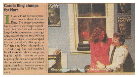 King, Carole / Carole King Stumps for Hart (1984) - with Gary Hart