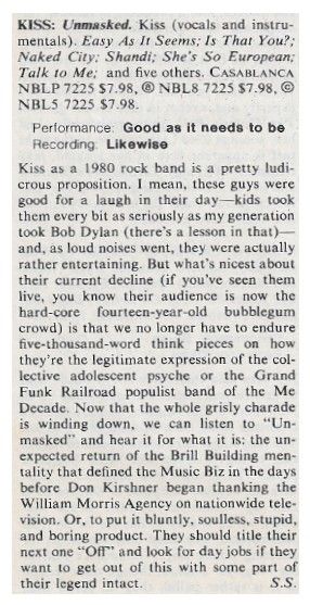 Kiss / Unmasked (1980) - Stereo Review