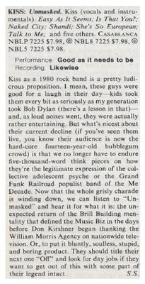 Kiss / Unmasked (1980) - Stereo Review