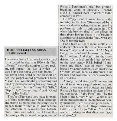 Little Richard / The Specialty Sessions (1990)