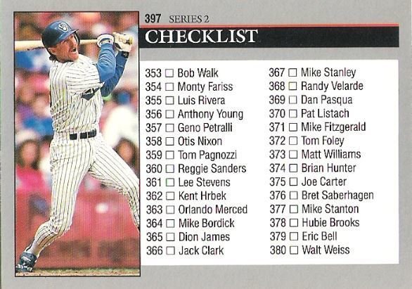 Yount, Robin / Milwaukee Brewers (1992) / Leaf #397 / Checklist (Baseball Card) / Series 2