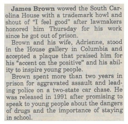 Brown, James / Wowed the South Carolina House (1993)