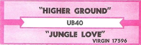 UB40 / Higher Ground (1993) / Virgin 17596 (Jukebox Title Strip)