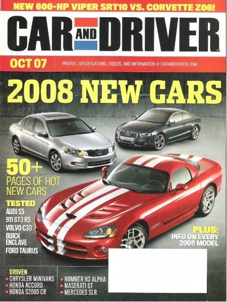 Car and Driver / 2008 New Cars / October 2007