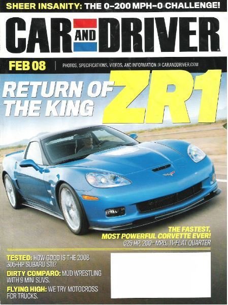 Car and Driver / Return of the King ZR1 / February 2008 / Magazine (2008)