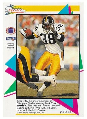 Worley, Tim / 1991 Pittsburgh Steelers / Pacific #28
