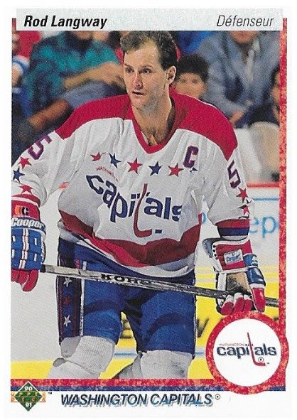 Langway, Rod / 1990-91 Washington Capitals / Upper Deck #57 (French)
