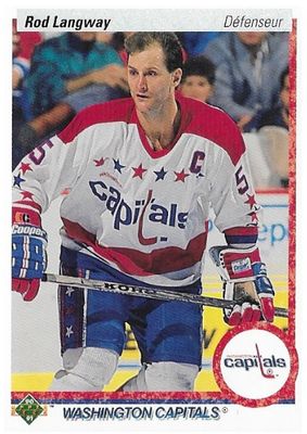 Langway, Rod / 1990-91 Washington Capitals / Upper Deck #57 (French)
