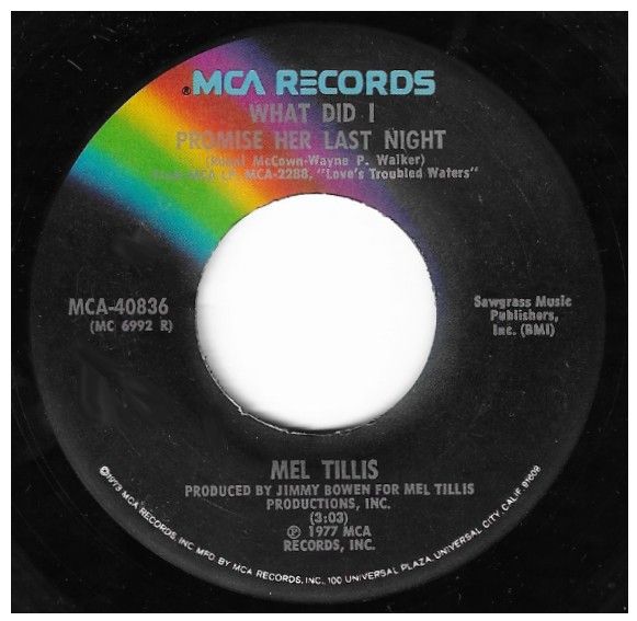Tillis, Mel / What Did I Promise Her Last Night
