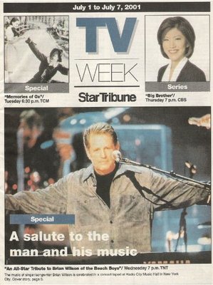 TV Week - Star Tribune / Brian Wilson -  July 1-7, 2001