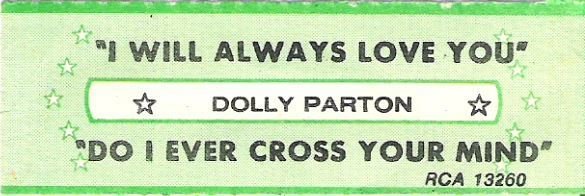 Parton, Dolly / I Will Always Love You / RCA 13260 | Jukebox Title Strip (1982)