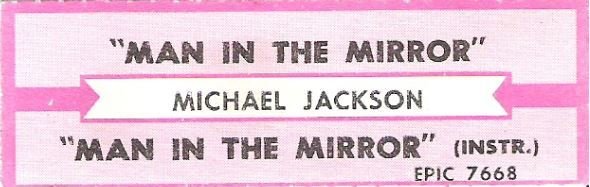 Jackson, Michael / Man in the Mirror / Epic 7668 | Jukebox Title Strip (1988)