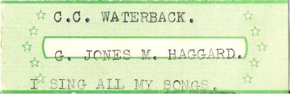 Jones, George (+ Merle Haggard) / C.C. Waterback | Jukebox Title Strip (1982)