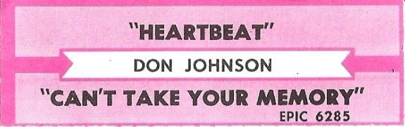 Johnson, Don / Heartbeat / Epic 6285 / Jukebox Title Strip (1986)