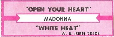 Madonna / Open Your Heart / Sire 28508 | Jukebox Title Strip (1986)