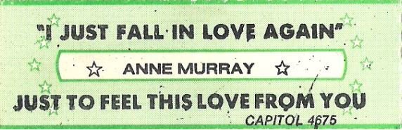 Murray, Anne / I Just Fall in Love Again / Capitol 4675 | Jukebox Title Strip (1979)