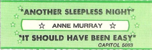 Murray, Anne / Another Sleepless Night / Capitol 5083 | Jukebox Title Strip (1982)