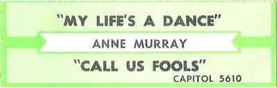 Murray, Anne / My Life&#39;s a Dance / Capitol 5610 | Jukebox Title Strip (1986)