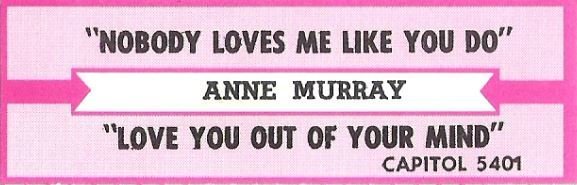 Murray, Anne / Nobody Loves Me Like You Do / Capitol 5401 | Jukebox Title Strip (1984)