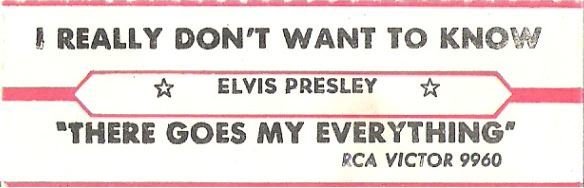 Presley, Elvis / I Really Don&#39;t Want to Know / RCA Victor 9960 | Jukebox Title Strip (1970)