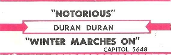Duran Duran / Notorious / Capitol 5648 | Jukebox Title Strip (1986)