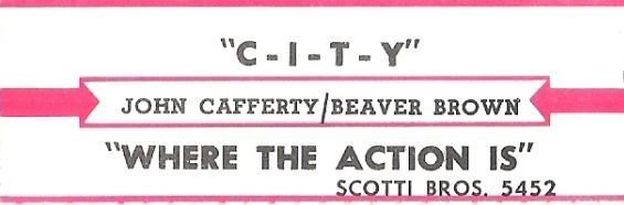 Cafferty, John (+ The Beaver Brown Band) / C-I-T-Y / Scotti Brothers 5452 | Jukebox Title Strip (1985)